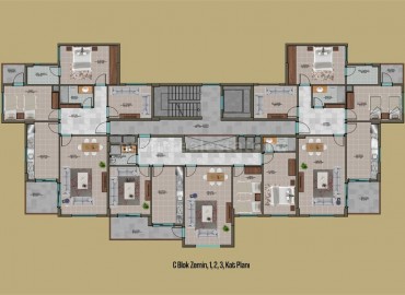 Квартиры в строящемся доме, по ценам застройщика, Конаклы, Аланья, 83-123 м2 ID-4879 фото-14
