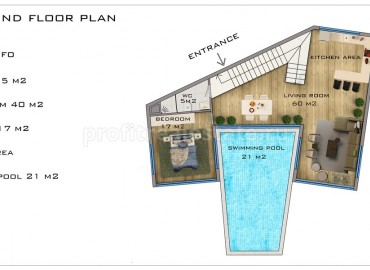 Luxurious two-storey villa, with a private pool and a land plot, under construction, Kargicak, Alanya, 200 m2 ID-5279 фото-25