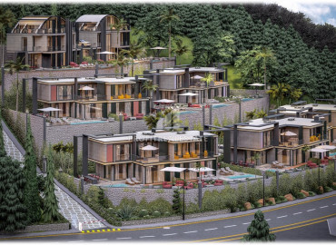 Residence of luxury cottages under construction in Kargicak ID-6869 фото-1