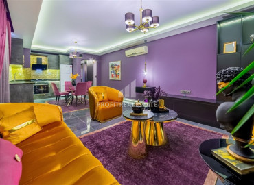 Квартира 2+1 с дизайнерским интерьером на высоком  этаже в 450м от моря в Махмутларе ID-6938 фото-2