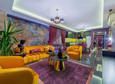 Квартира 2+1 с дизайнерским интерьером на высоком  этаже в 450м от моря в Махмутларе ID-6938 фото-1