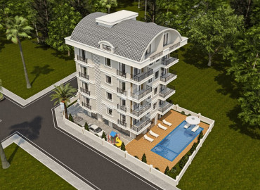 Двухкомнатные квартиры на этапе строительства, в живописном районе Демирташ, Аланья, 45 м2 ID-8097 фото-2