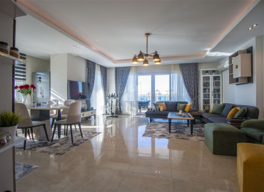 Luxurious furnished 3 + 1 apartment with sea and mountain views in the elite residence of Mahmutlar ID-8128 фото-2