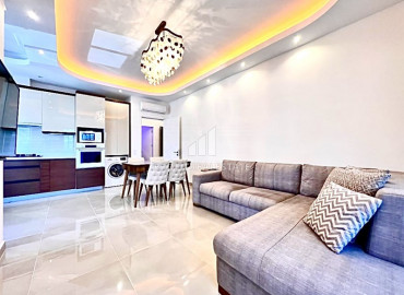 Двухкомнатная квартира с мебелью и бытовой техникой в элитном комплексе, в 400м от моря в Махмутларе ID-8779 фото-2