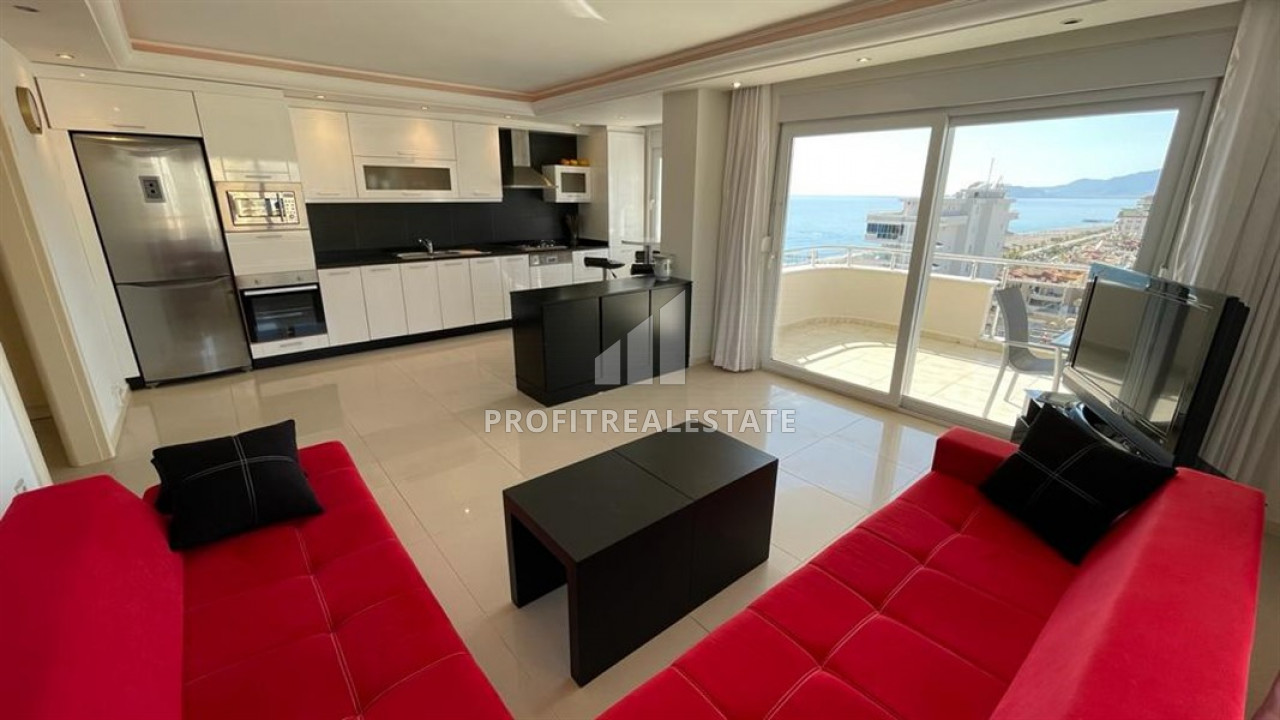 Furnished view duplex-penthouse 3 + 2 50 meters from the sea in Mahmutlar ID-8805 фото-1