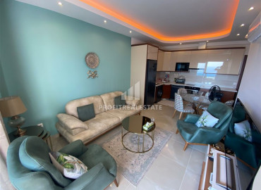 Элитная недвижимость в Махмутларе: меблированная квартира 1+1 с видом на море в 400 м от моря ID-9311 фото-1