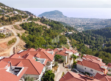 Furnished duplex 3 + 1 with stunning views in a townhouse in Alanya, Tepe ID-9381 фото-1