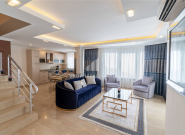 Furnished duplex 3 + 1 with stunning views in a townhouse in Alanya, Tepe ID-9381 фото-6