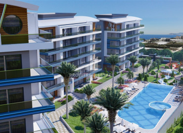 Двухкомнатная квартира, 60м², в комплексе на этапе строительства в 750м от моря, Аланья, Каргыджак ID-10307 фото-3