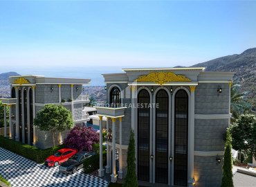 Проект трехэтажных вилл с частной территорией и бассейном по ценам застройщика в горном районе Алании – Бекташ. ID-10341 фото-5