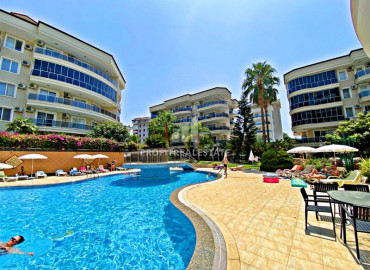 Two bedroom apartment with furniture and panoramic windows in Oba, Alanya ID-10589 фото-1