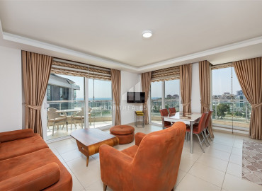 Стильная большая трехкомнатная квартира 100 м2 с мебелью и видом на море в Авсалларе, Алания ID-10624 фото-12