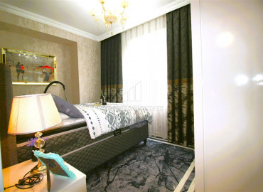 Стильная меблированная трехкомнатная квартира с роскошным дизайнерским интерьером в Джикджилли, Аланья ID-10802 фото-14