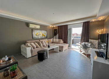 Stylish furnished duplex apartment 3 + 2, with a cozy terrace, 250 meters from the center of Oba, Alanya ID-11137 фото-17