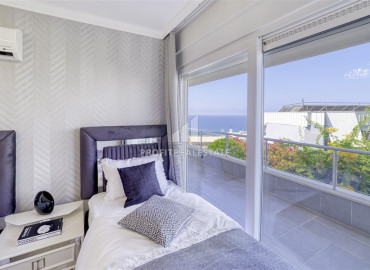 Элегантная трехкомнатная квартира с изысканным интерьером, с видом на море, в 300 метрах от пляжа в Конаклы, Алания ID-11171 фото-1