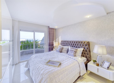 Элегантная трехкомнатная квартира с изысканным интерьером, с видом на море, в 300 метрах от пляжа в Конаклы, Алания ID-11171 фото-11
