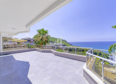Элегантная трехкомнатная квартира с изысканным интерьером, с видом на море, в 300 метрах от пляжа в Конаклы, Алания ID-11171 фото-14