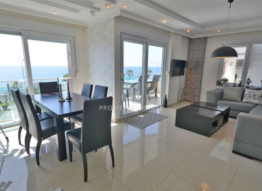 Элегантная трехкомнатная квартира 80 м2 с панорамным видом на море, в 50 метрах от пляжа, Кестель, Аланья ID-11382 фото-14