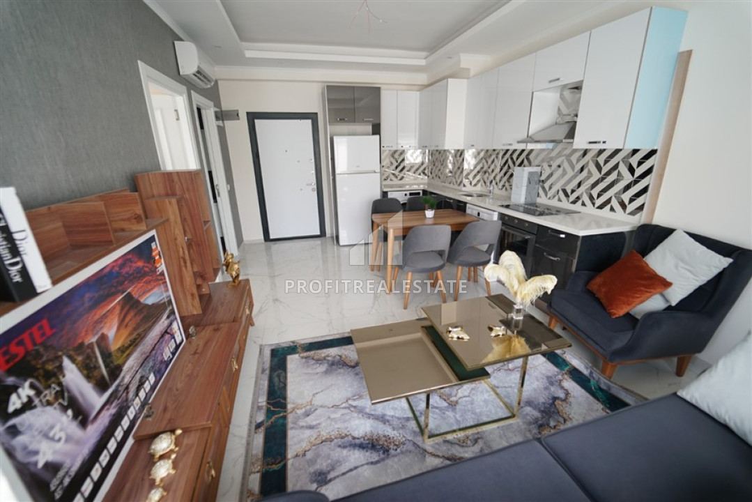 Элегантные апартаменты 1+1, 60м², в новой резиденции с бассейном в 450м от пляжа Клеопатры, Алания ID-11563 фото-2