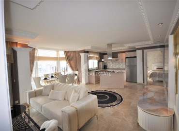 Фешенебельная трехкомнатная квартира 110 м2, с дизайнерским интерьером и видом на море, в Джикджилли, Аланья ID-11665 фото-15