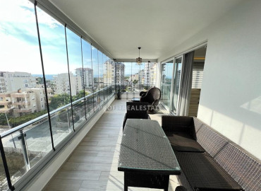 Stylish furnished apartment 2 + 1, 130 m2, with glazed balconies and sea views in Avsallar, Alanya ID-11956 фото-9
