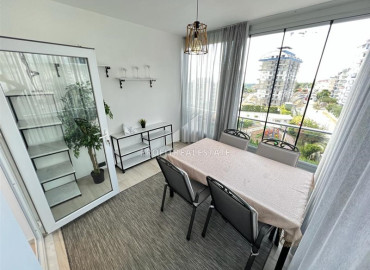 Stylish furnished apartment 2 + 1, 130 m2, with glazed balconies and sea views in Avsallar, Alanya ID-11956 фото-13