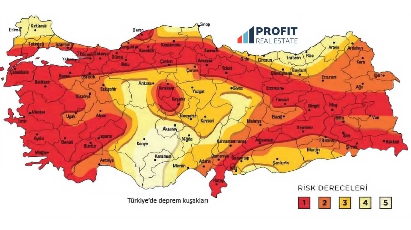 Карта сейсмической активности Турции