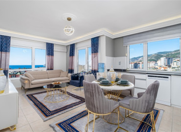 Элегантная меблированная квартира 2+1, с роскошным авторским интерьером и видом на море в Джикджилли, Аланья ID-12276 фото-10