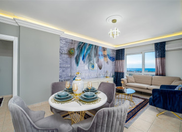 Elegant furnished apartment 2 + 1, with a luxurious author&#39;s interior and sea views in Cikcilli, Alanya ID-12276 фото-13
