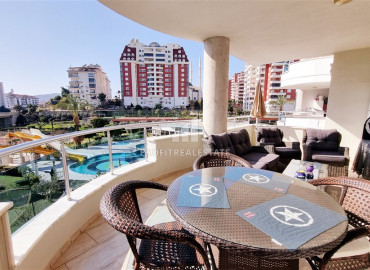 Elegant furnished apartment 2 + 1, 120 m2, in a residence with extensive facilities, in Cikcilli, Alanya ID-12302 фото-6
