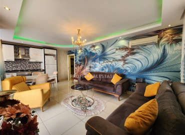 Фешенебельная трехкомнатная квартира с авторским интерьером и застекленным балконом в Махмутларе, Аланья ID-12394 фото-4