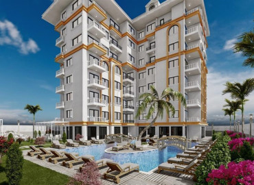 One-bedroom apartment by the sea in a residence under construction, in the center of Alanya, 62 m2 ID-12408 фото-6