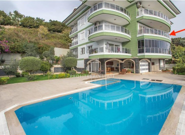 Elegant furnished two bedroom apartment 95 m2, with panoramic sea views in Alanya ID-12518 фото-1