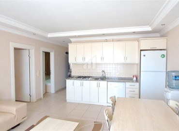 One-bedroom apartment 50 m2 in a new building, with a kitchen set, fine finishing, bathroom equipment, unfurnished, in Oba, Alanya ID-12781 фото-3