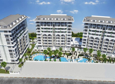 Apartment 1 + 1, 70.5m², in a comfortable residence under construction in the center of Alanya, 600m from the sea ID-12783 фото-3