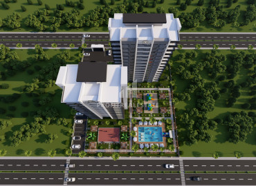 Квартиры 1+1 и 2+1, 55-110м², в комплексе с хорошей инфраструктурой на начальном этапе строительства в районе Арпачбахшиш, Мерсин ID-12888 фото-2