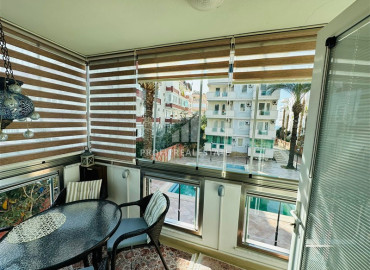 Светлая меблированная трехкомнатная квартира 90 м2, с застекленным балконом, в 100 метрах от моря в Оба, Аланья ID-12933 фото-15