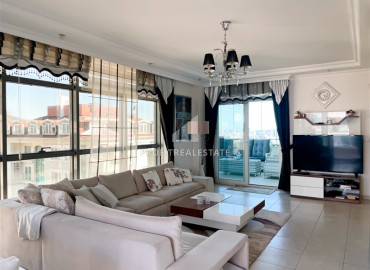 Stylish furnished penthouse 210 m2, with a sea view, with a glazed balcony in Oba, Alanya ID-12977 фото-1