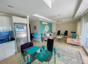Дизайнерская трехкомнатная квартира с террасой и панорамным видом на море, в 300 метрах от пляжа в Конаклы, Алания ID-13015 фото-5