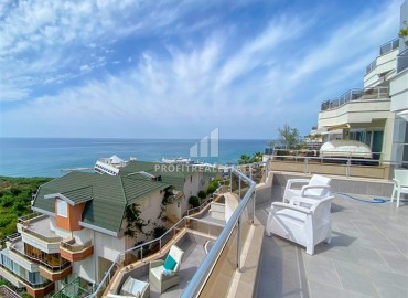 Дизайнерская трехкомнатная квартира с террасой и панорамным видом на море, в 300 метрах от пляжа в Конаклы, Алания ID-13015 фото-8