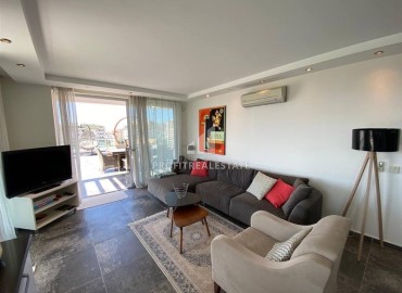 Bright furnished apartment 2 + 1, 130 m2, with a large terrace and sea views in Cikcilli, Alanya ID-12200 фото-1