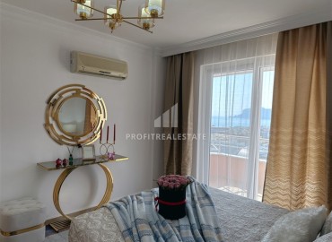Two bedroom apartment 110 m2, with a magnificent sea view, with a glazed balcony, 400 meters from the beach, Tosmur, Alanya ID-11356 фото-4