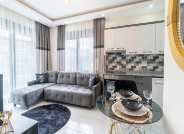 Stylish furnished one-bedroom apartment in a new building with a swimming pool in Oba, Alanya ID-13276 фото-4