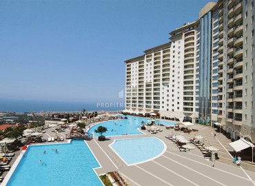 Двухкомнатная меблированная квартира 95м2, с панорамным видом на море, в комплексе с инфраструктурой отеля, Каргыджак, Аланья ID-13471 фото-1