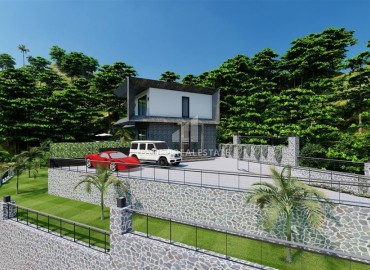 New modern villa 172m2, with a sea view, at the final stage of construction, Elikesik, Konakli, Alanya ID-13728 фото-4