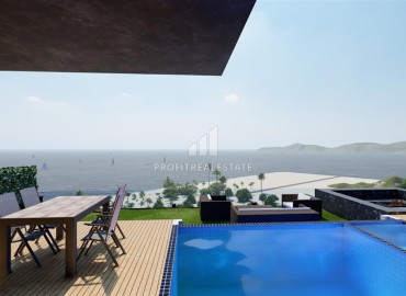 New modern villa 172m2, with a sea view, at the final stage of construction, Elikesik, Konakli, Alanya ID-13728 фото-8