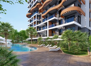 One-bedroom apartment under construction, 63m2, in a modern residential residence with facilities in Avsallar, Alanya ID-13795 фото-5