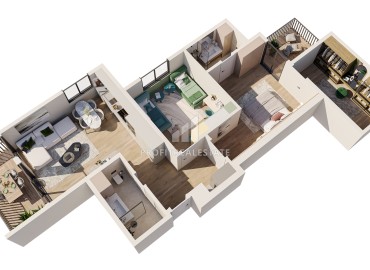 Двухкомнатные и трехкомнатные квартиры, 82-120м², в малоквартирной резиденции в 100м от моря в районе Аяш, Эрдемли ID-13837 фото-13