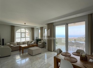 Luxury furnished villa 300 m2, with four bedrooms, sea views and underfloor heating, Tepe, Alanya ID-14292 фото-6