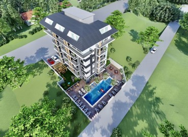 Апартаменты 1+1, 50м², в малоквартирном комплексе на этапе строительства в районе Алании – Авсаллар ID-14376 фото-11